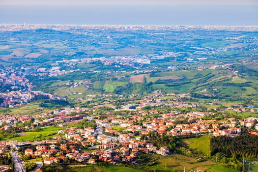 Architecture of San Marino - aerial photo. San Marino.