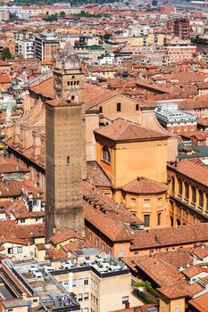 Architecture of Bologna - aerial photo. Bologna, Emilia-Romagna, Italy.