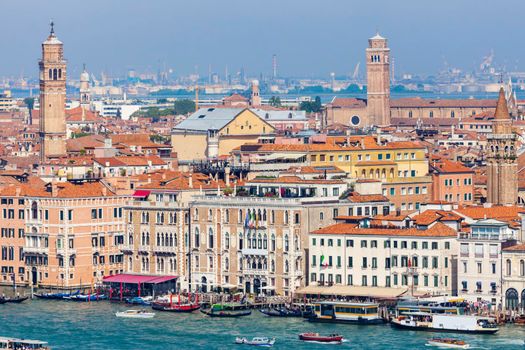 Aerial panorama of Venice. Venice, Veneto, Italyl.