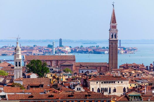 Aerial panorama of Venice. Venice, Veneto, Italyl.