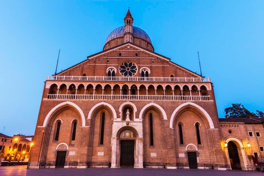 Piazza del Santo and Basilica of St. Anthony in Padua. Padua, Veneto, Italy.