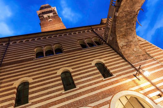 Lamberti tower in Verona. Verona, Veneto, Italy Verona, Veneto, Italy