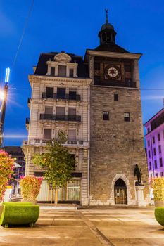 Island Tower in Geneva. Geneva, Switzerland.