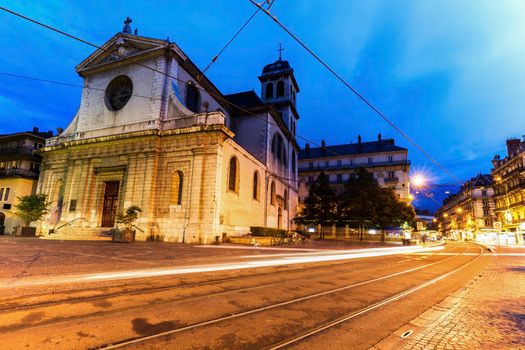 Saint Louis Church in Grenoble. Grenoble, Auvergne-Rhone-Alpes, France.