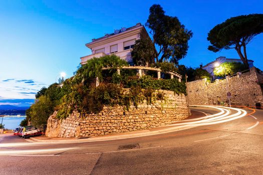 Curvy roads of Nice. Nice, French Riviera, France.