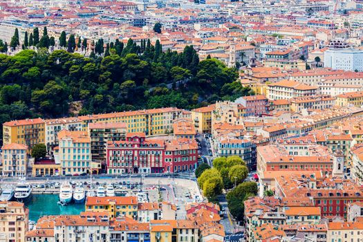 Nice panorama seen from Mt Boron. Nice, French Riviera, France.