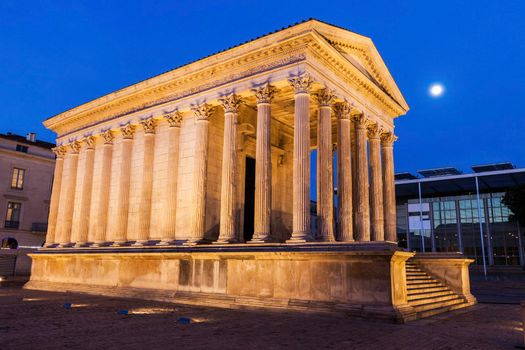 Maison Carree in Nimes. Nimes, Occitanie, France.