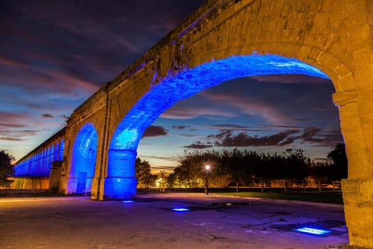 Saint Clement Aqueduct in Montpellier. Montpellier, Occitanie, France.