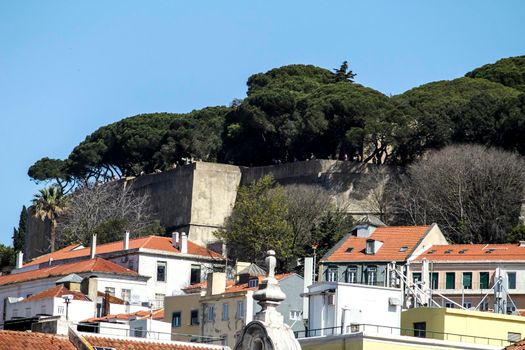 Beautiful Nossa Senhora do Monte viewpoint in Lisbon in March