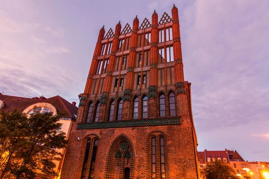 Old architecutre of Szczecin at sunrise. Szczecin, West Pomeranian, Poland