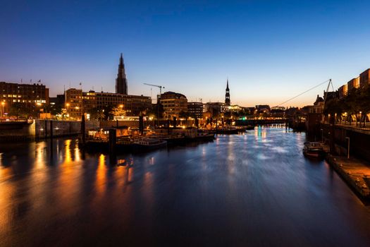 Architecutre of Speicherstadt in Hamburg. Hamburg, Germany.
