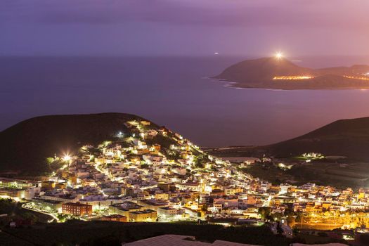 Panorama of Cardones at sunrise. Arucas, Gran Canaria, Canary Islands, Spain.