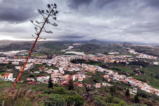 Gran Canaria panorama at sunrise. Arucas, Gran Canaria, Canary Islands, Spain.