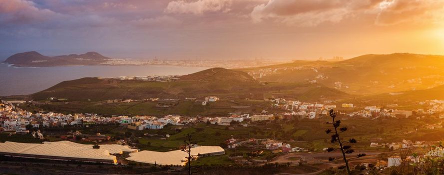 Las Palmas de Gran Canaria panorama. Arucas, Gran Canaria, Canary Islands, Spain.