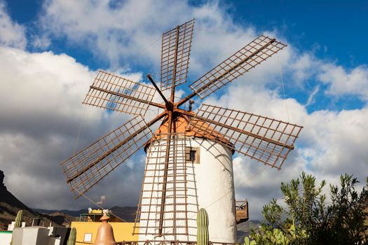 Windmill on Gran Canaria. Morgan, Gran Canaria, Canary Islands, Spain.