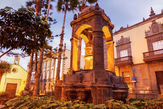 Fountain in old town of Las Palmas. Gran Canaria, Canary Islands, Spain.