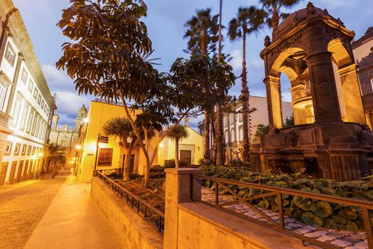 Fountain in old town of Las Palmas. Gran Canaria, Canary Islands, Spain.