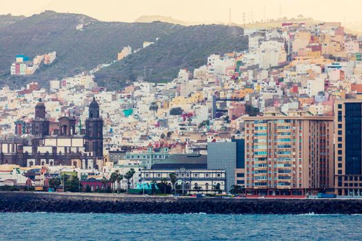 Panorama of Las Palmas with the Cathedral. Gran Canaria, Canary Islands, Spain.