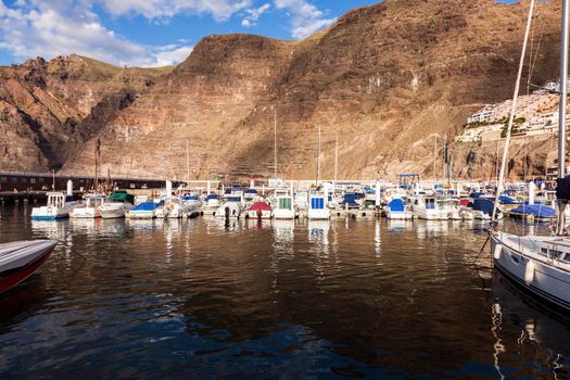 Puerto Los Gigantes in Acantilados de los Gigantes. Acantilados de los Gigantes, Tenerife, Canary Islands, Spain.
