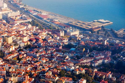 Lisbon - aerial view of the city. Lisbon, Portugal.