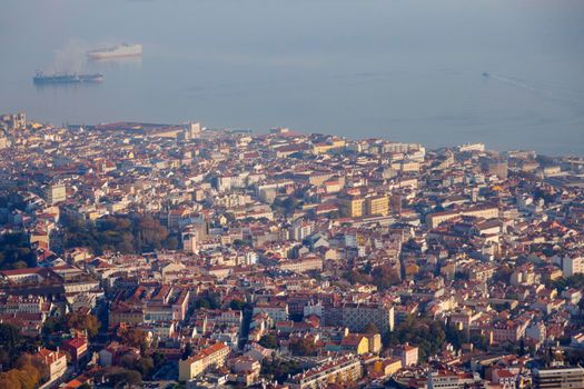 Lisbon - aerial view of the city. Lisbon, Portugal.