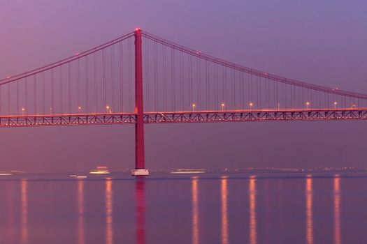 25 de Abril Bridge in Lisbon. Lisbon, Portugal.