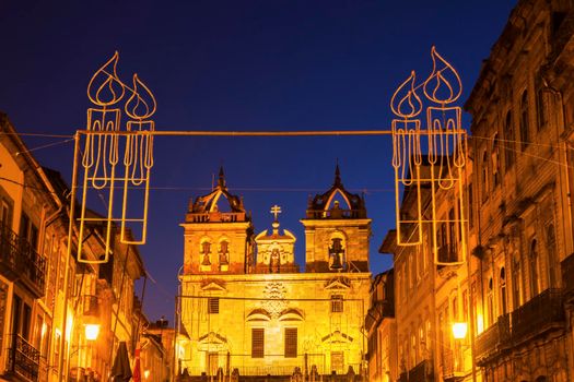 Braga Cathedral at dawn. Braga, Norte Region, Portugal.
