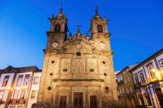 Santa Cruz Church in Braga at dawn. Braga, Norte Region, Portugal.