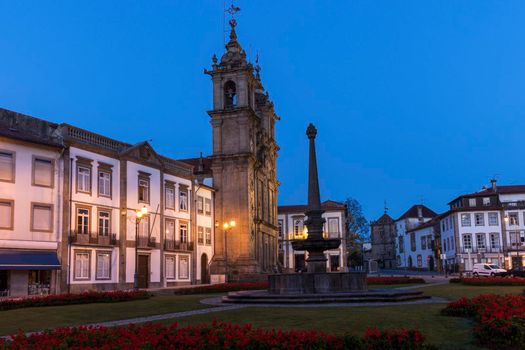 Santa Cruz Church in Braga at dawn. Braga, Norte Region, Portugal.