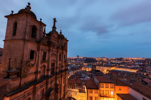 Sao Lourenco church in Porto at sunrise. Porto, Norte, Portugal.