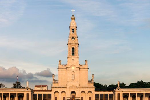 Sanctuary of Fatima at sunset. Fatima, Centro Region, Portugal.