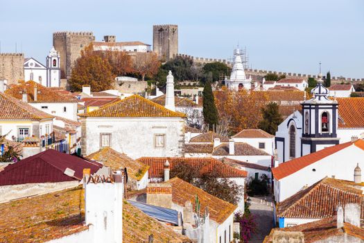 Old Town in Obidos, Portugal. Obidos, Centre, Portugal.