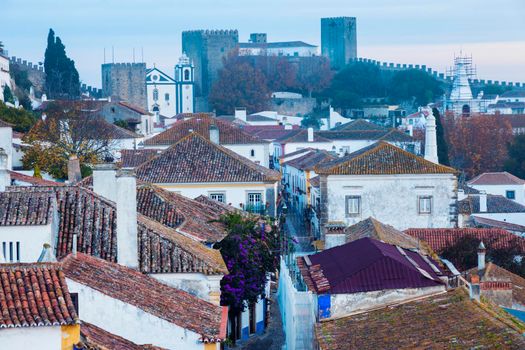 Old Town in Obidos, Portugal. Obidos, Centre, Portugal.