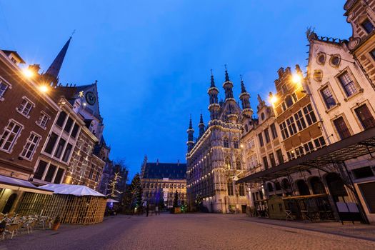 Leuven City Hall on Grote Markt. Leuven,  Flemish Region, Belgium