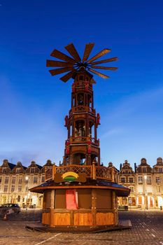 Christmas on Grand Place in Arras. Arras, Nord-Pas-de-Calais-Picardy, France.