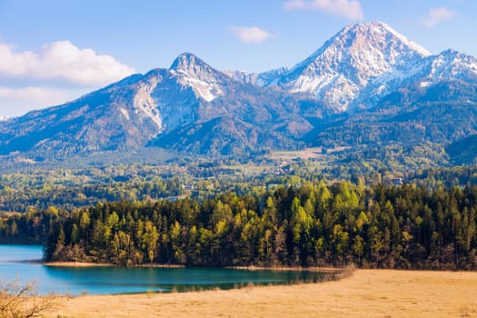 Landscape by Lake Faak. Carinthia, Austria.