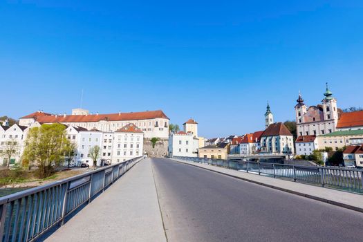 Steyr panorama with St. Michael's Church. Steyr, Upper Austria, Austria.