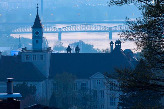 Linz panorama at dawn. Linz, Upper Austria, Austria.
