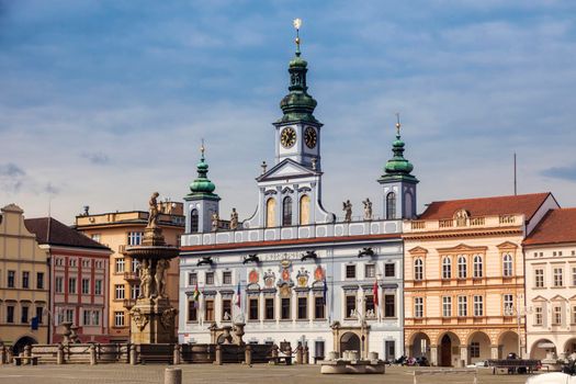 Main Square of Ceske Budejovice. Ceske Budejovice, South Bohemia, Czech Republic.