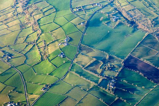 Aerial view of Northern Ireland. Northern Ireland, United Kingdom.