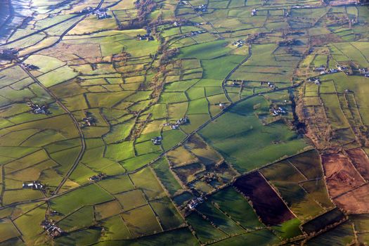 Aerial view of Northern Ireland. Northern Ireland, United Kingdom.