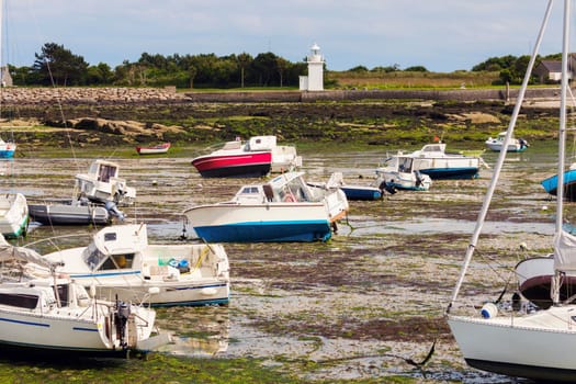 Lighthouse in Barfleur. Barfleur, Normandy, France.