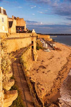 St-Malo panorama at sunset. St-Malo, Brittany, France.