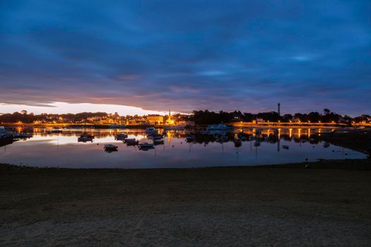 Benodet panorama at sunrise. Benodet, Brittany, France
