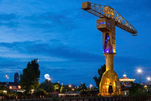 Titan crane on Island of Nantes. Nantes, Pays de la Loire, France