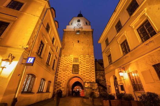 Krakowska Gate in Lublin. Lublin, Lubelskie, Poland.