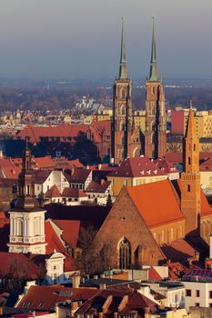 Wroclaw Cathedral - aerial photo. Wroclaw, Lower Silesian, Poland.