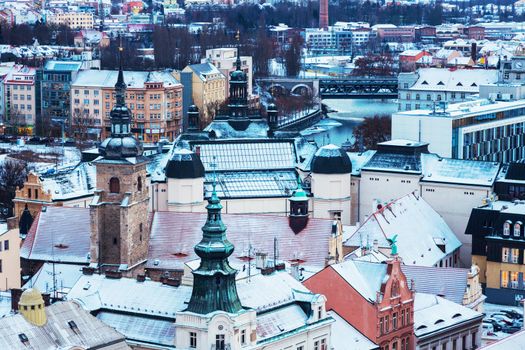 Aerial view of Pilsen. Pilsen, Bohemia, Czech Republic.