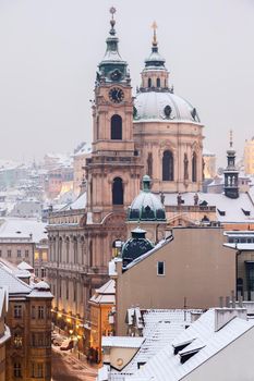 St. Nicholas Church in Prague. Prague, Bohemia, Czech Republic.