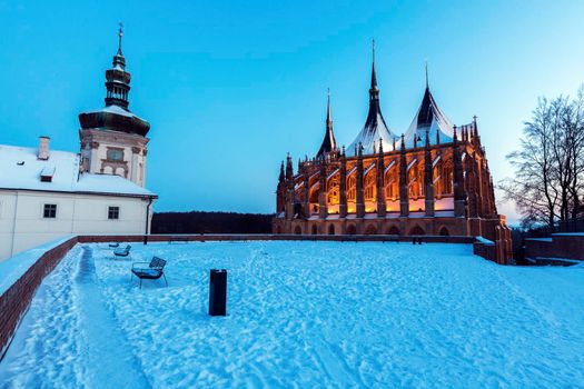 Former Jesuit College and St. Barbara's Church in Kutna Hora. Kutna Hora, Central Bohemian Region, Czech Republic.